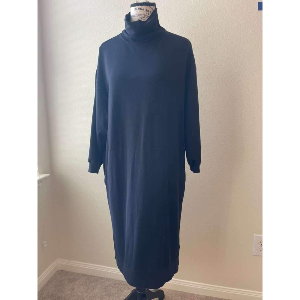 Lululemon Perfectly Oversized Turtleneck Dress Black Fleece LW1DCIS Women Size 6